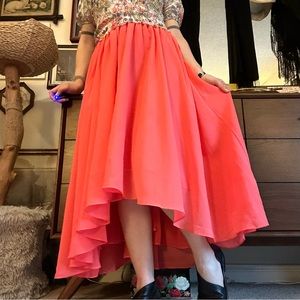 vintage 80s trace memory layered chiffon high-low skirt / size small